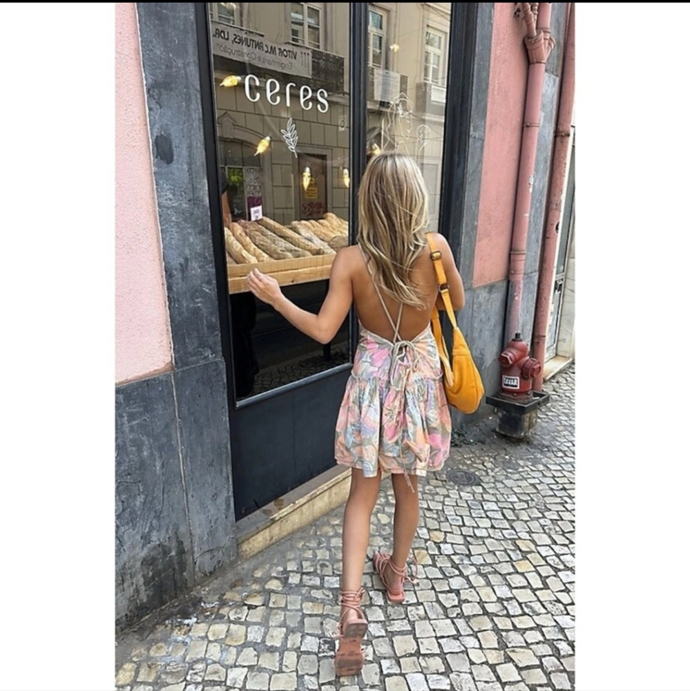 Free People Deserted Island Mini Dress Rainforest Combo Xsmall,smal Summer Beach - Picture 3 of 14